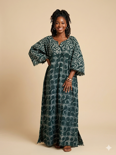 Boubou Batik YEBI 100% cotton (Ankle length) - Large