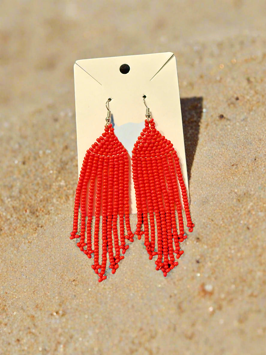 Mary Jade Boutique - Long Beaded earrings