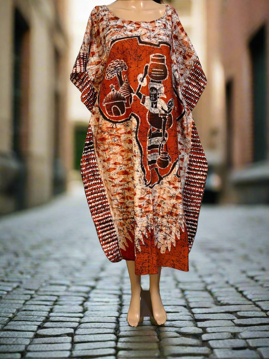 Boubou Batik 100% cotton (under knee length)
