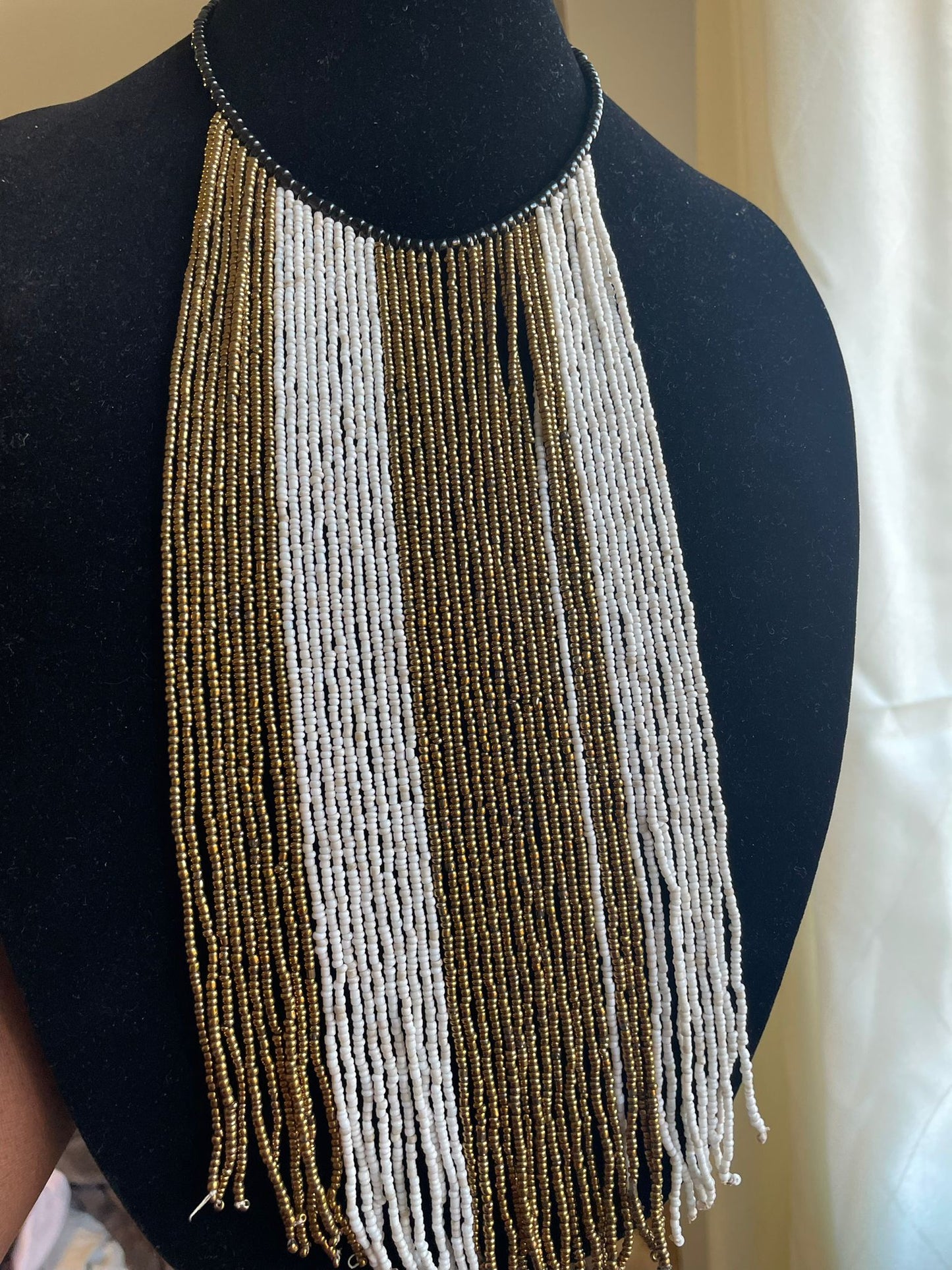 African Authentic Long Pendant Necklace Bead only