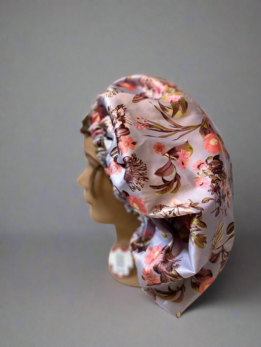 Silk Hair bonnet reversible Handmade