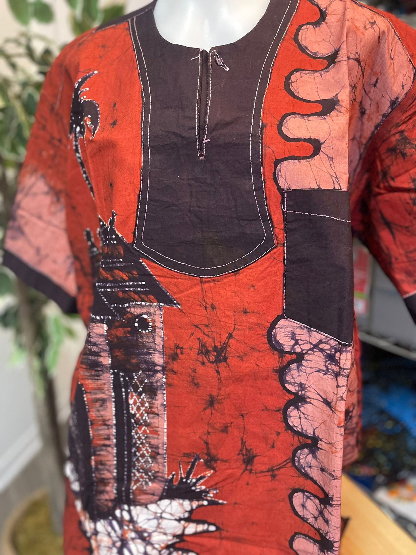 African teinted fabric shirt for men - short sleeves