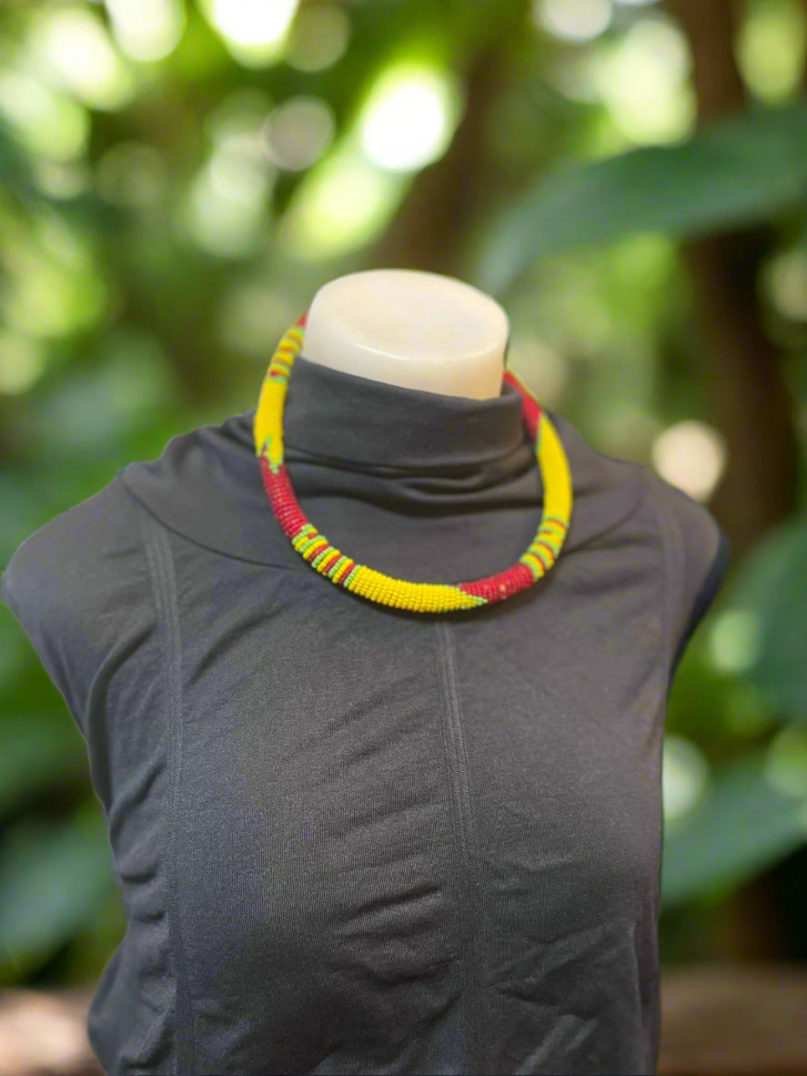 African Zulu Style choker necklace
