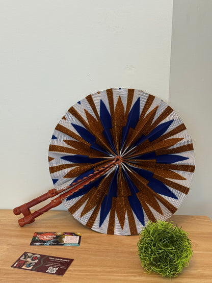 Ankara Wax Fabric Folding Fan – Summer Accessory