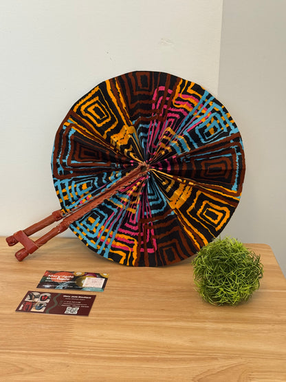 Ankara Wax Fabric Folding Fan – Summer Accessory