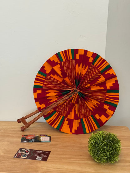 Ankara Wax Fabric Folding Fan – Summer Accessory
