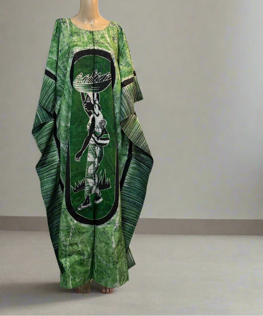 MAYA Boubou Batik 100% cotton (Ankle length) - Large