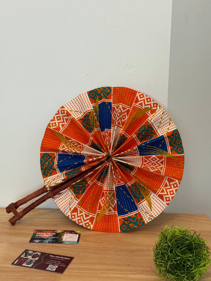 Ankara Wax Fabric Folding Fan – Summer Accessory