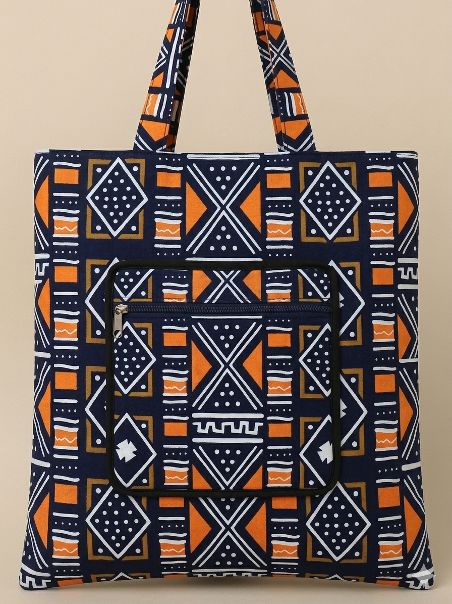 Foldable Ankara Eco Tote Bag 2026 – Medium