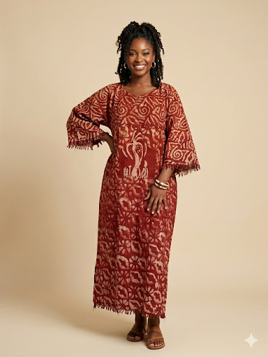 Boubou Batik  YEBI 100% cotton (Ankle length) - Large