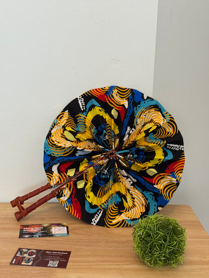 Ankara Wax Fabric Folding Fan – Summer Accessory