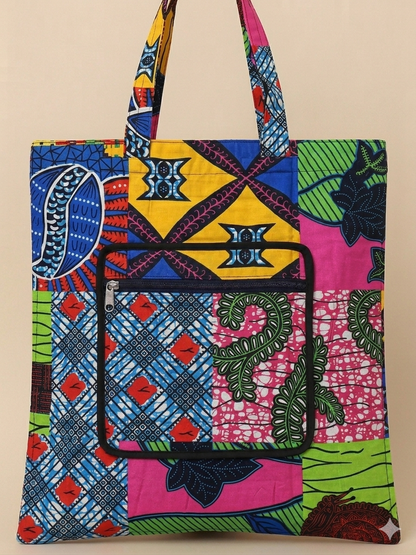 Foldable Ankara Eco Tote Bag 2026 – Medium