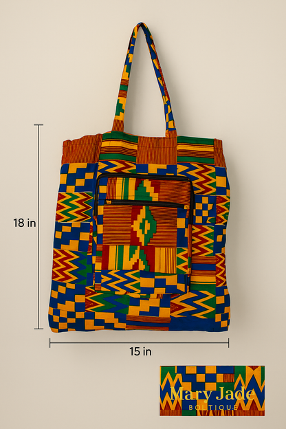 Foldable Ankara Eco Tote Bag – Medium