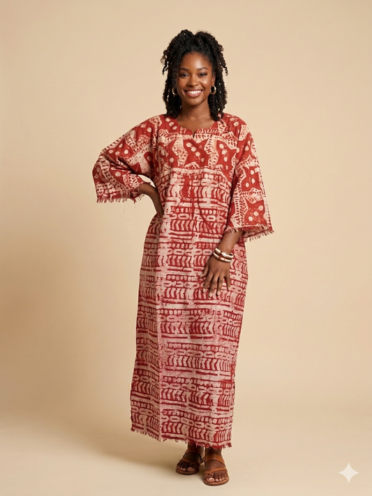 Boubou Batik  YEBI 100% cotton (Ankle length) - Large