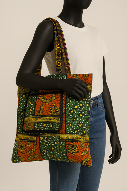 Foldable Ankara Eco Tote Bag – Medium