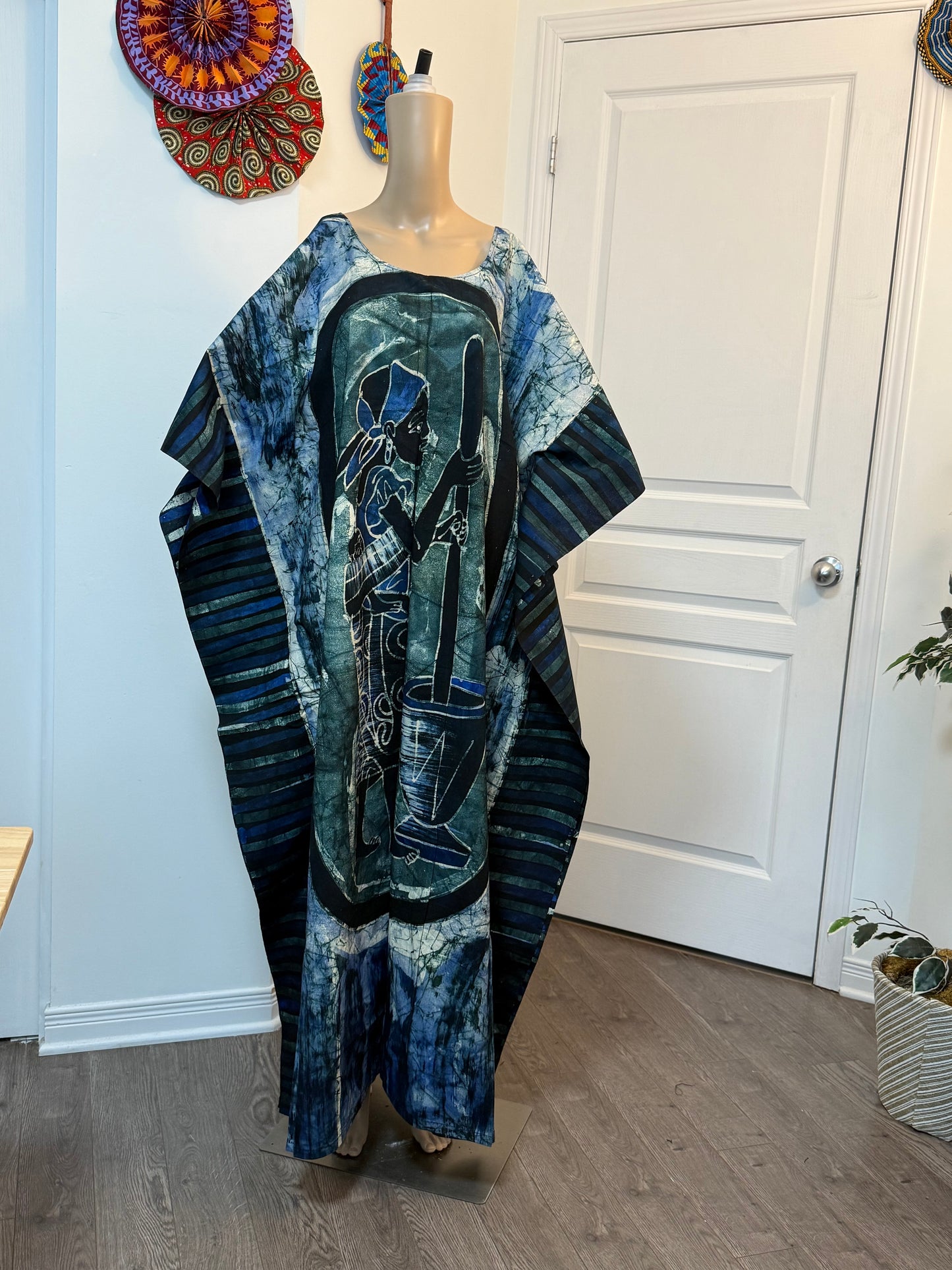 MAYA Boubou Batik 100% cotton (Ankle length) - Large