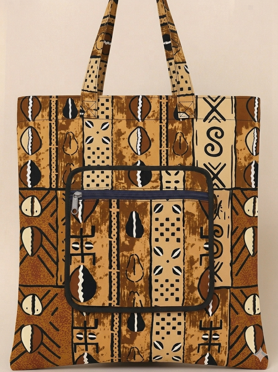 Foldable Ankara Eco Tote Bag 2026 – Medium