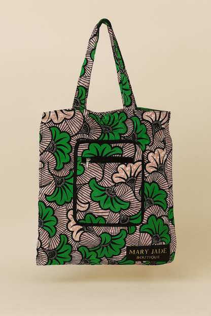 Foldable Ankara Eco Tote Bag – Medium