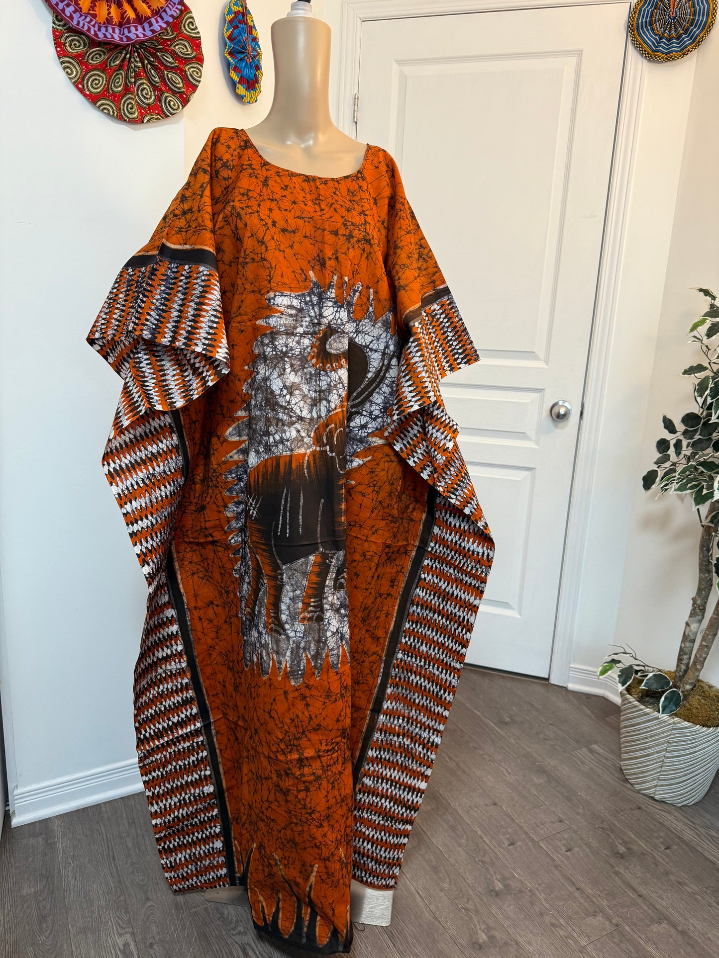 MAYA Boubou Batik 100% cotton (Ankle length) - Large