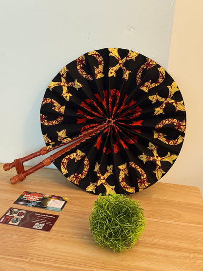 Ankara Wax Fabric Folding Fan – Summer Accessory
