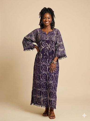 Boubou Batik  YEBI 100% cotton (Ankle length) - Large