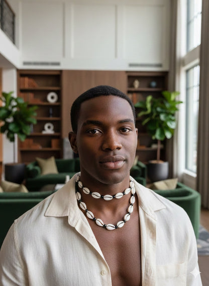 Handmade Cowrie Shell Necklace – Adjustable Single Strand