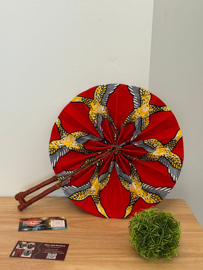 Ankara Wax Fabric Folding Fan – Summer Accessory