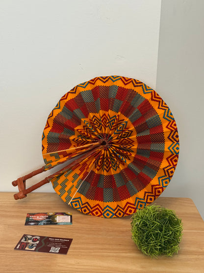 Ankara Wax Fabric Folding Fan – Summer Accessory