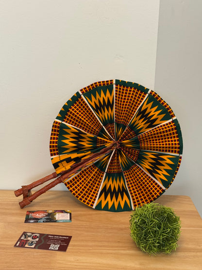 Ankara Wax Fabric Folding Fan – Summer Accessory