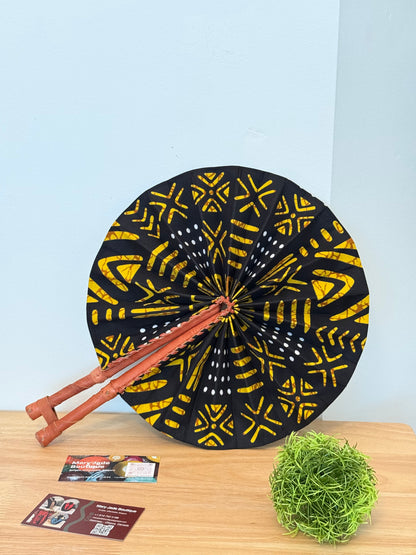 Ankara Wax Fabric Folding Fan – Summer Accessory