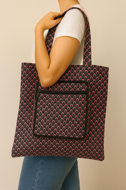 Foldable Ankara Eco Tote Bag – Medium