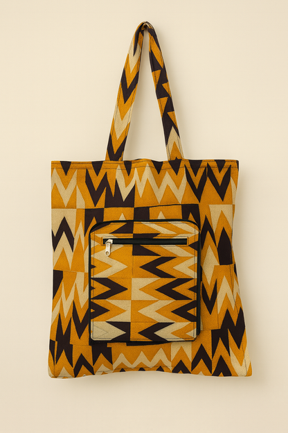 Foldable Ankara Eco Tote Bag – Medium