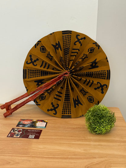 Ankara Wax Fabric Folding Fan – Summer Accessory