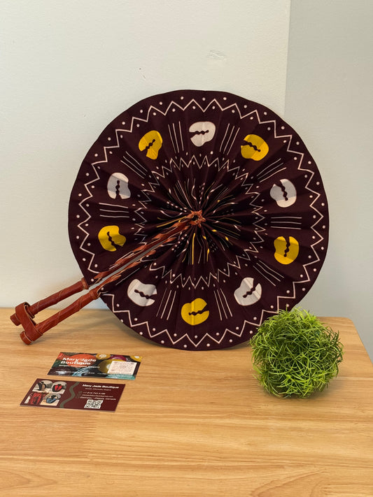 Ankara Wax Fabric Folding Fan – Summer Accessory