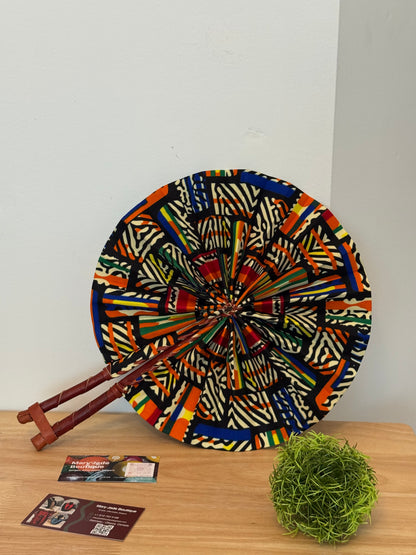 Ankara Wax Fabric Folding Fan – Summer Accessory