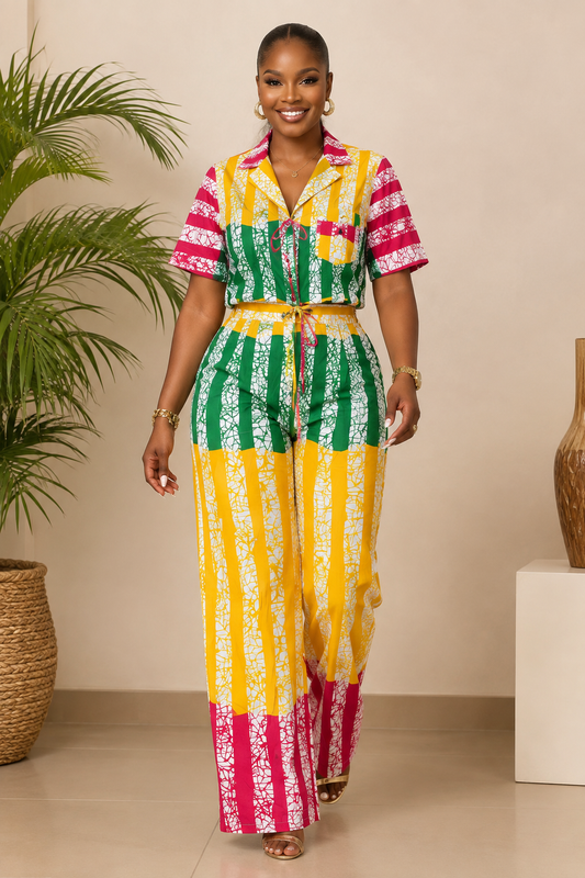 CP Ankara Pant & Top Set – Vibrant Two-Piece Outfit