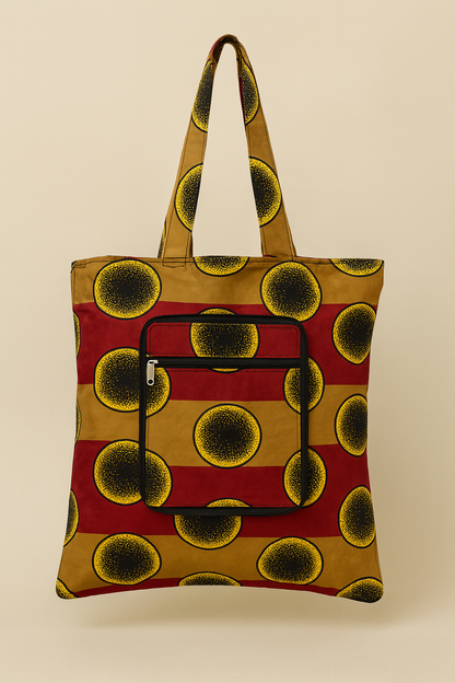 Foldable Ankara Eco Tote Bag – Medium