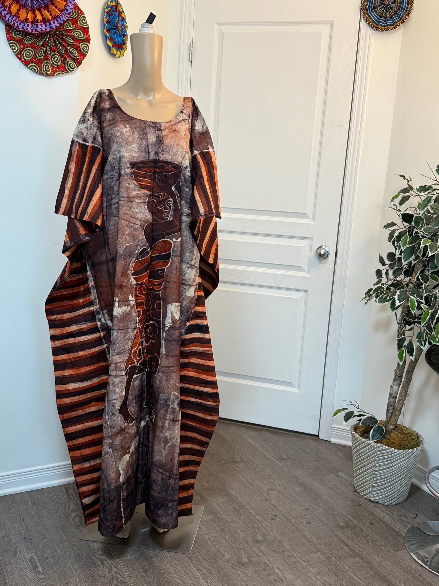 MAYA Boubou Batik 100% cotton (Ankle length) - Large