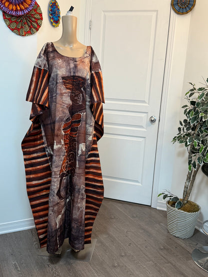 MAYA Boubou Batik 100% cotton (Ankle length) - Large