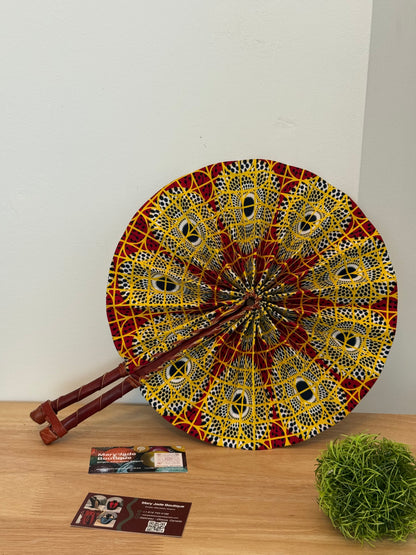 Ankara Wax Fabric Folding Fan – Summer Accessory