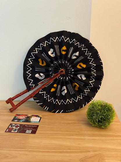 Ankara Wax Fabric Folding Fan – Summer Accessory