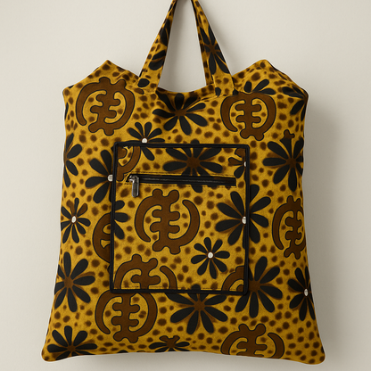 Foldable Ankara Eco Tote Bag – Medium