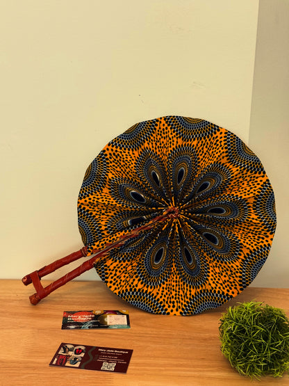 Ankara Wax Fabric Folding Fan – Summer Accessory