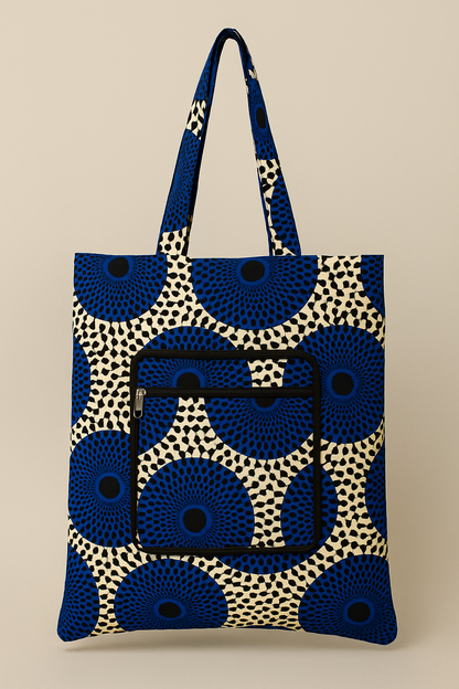 Foldable Ankara Eco Tote Bag – Medium