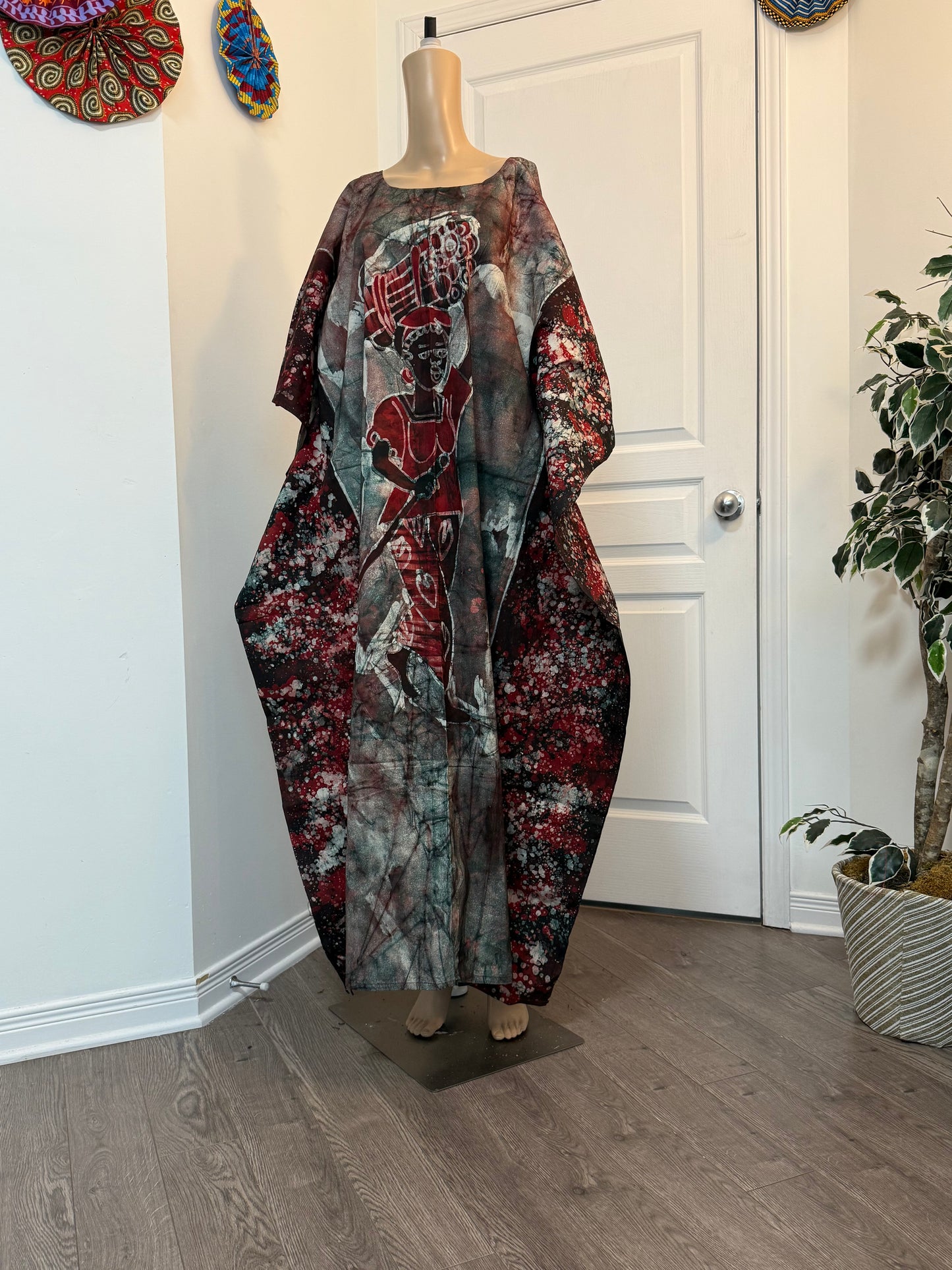 MAYA Boubou Batik 100% cotton (Ankle length) - Large