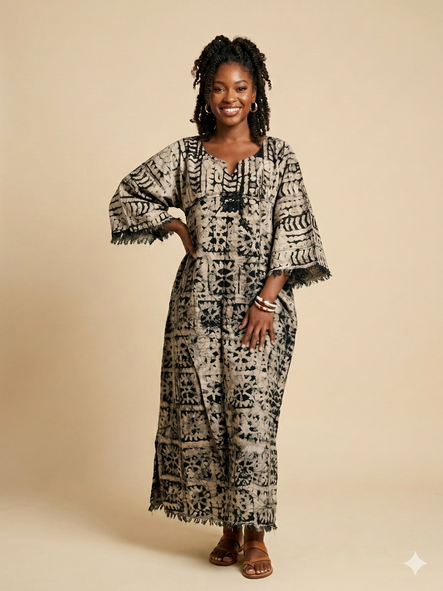 Boubou Batik  YEBI 100% cotton (Ankle length) - Large