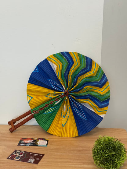 Ankara Wax Fabric Folding Fan – Summer Accessory