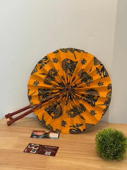 Ankara Wax Fabric Folding Fan – Summer Accessory