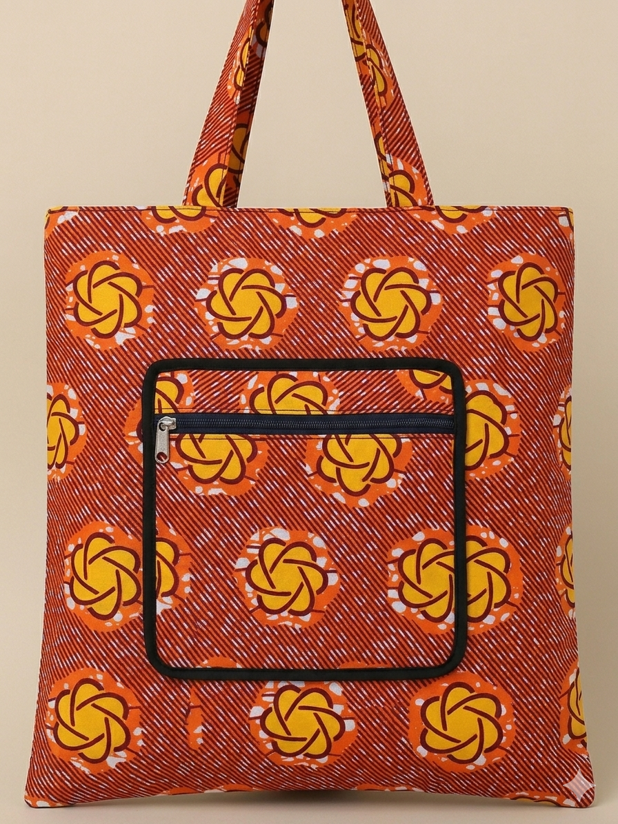 Foldable Ankara Eco Tote Bag 2026 – Medium