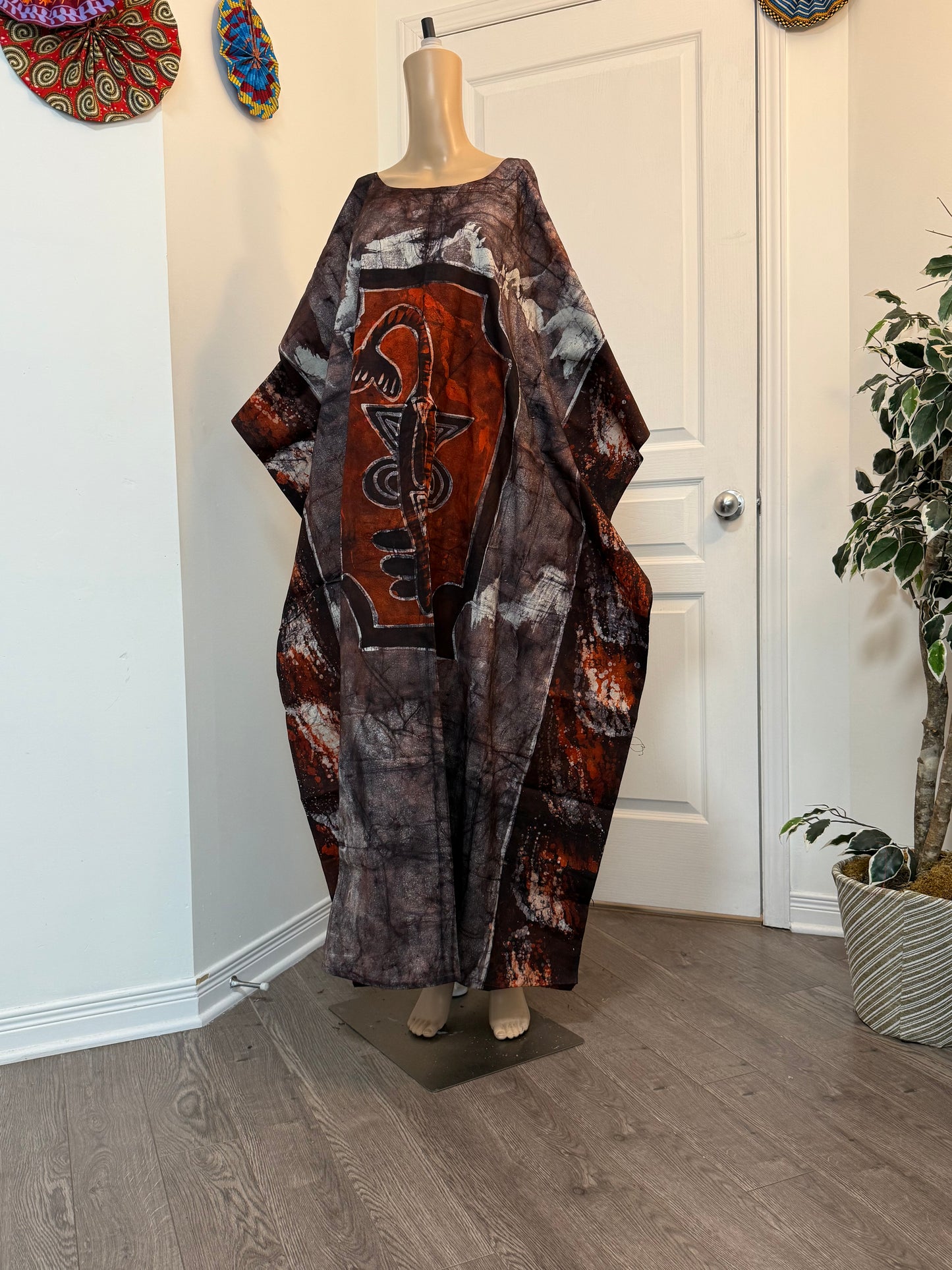 MAYA Boubou Batik 100% cotton (Ankle length) - Large